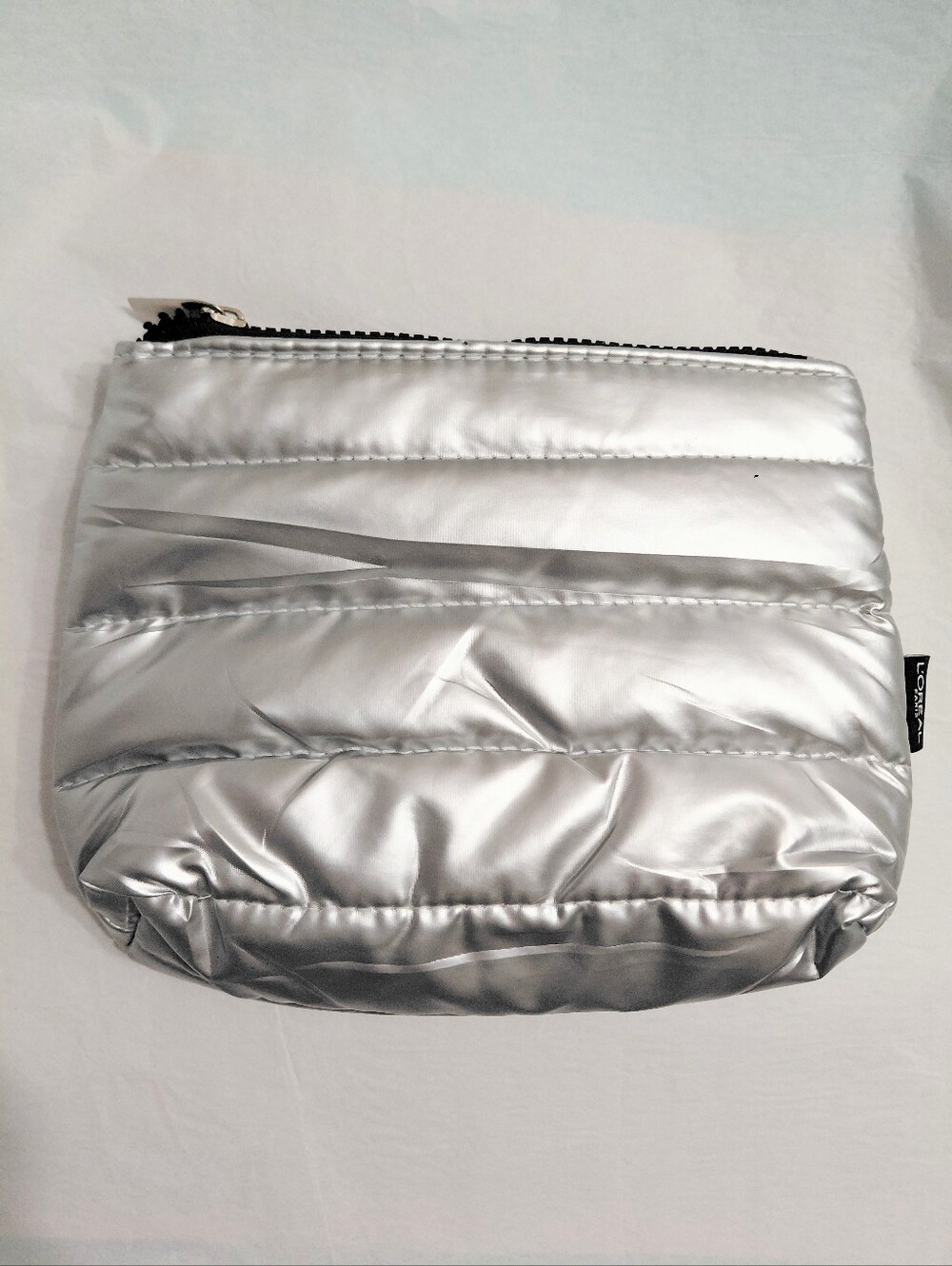 L'Oreal Silver Puffer Make-up Bag